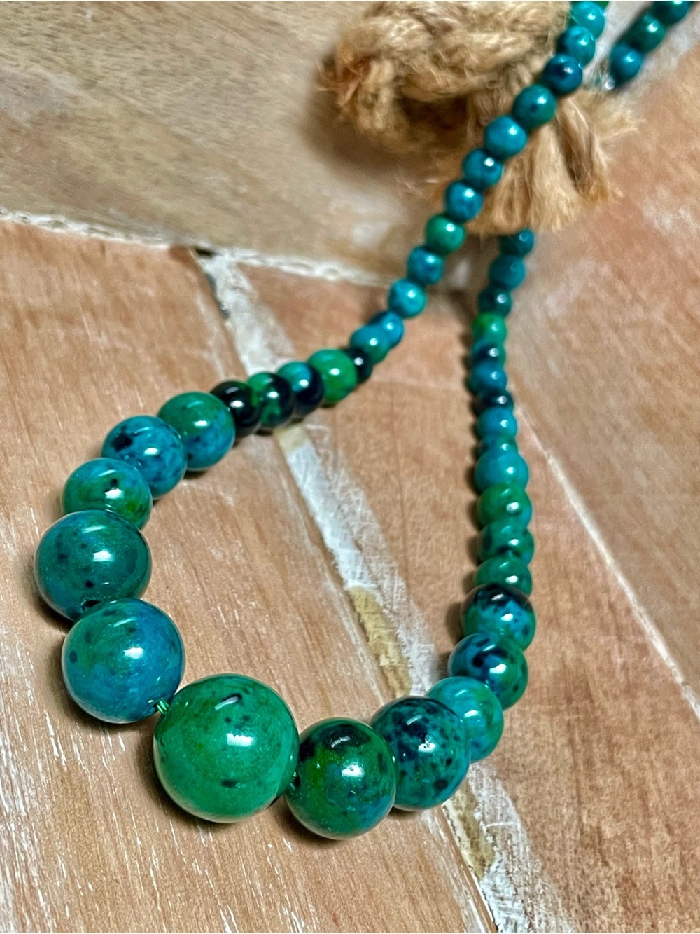 Imitation Chrysocolla Beaded Necklace for Women